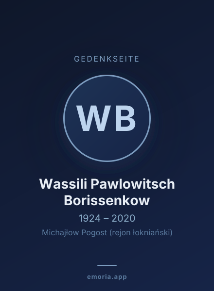 Gedenkportrait von Wassili Pawlowitsch Borissenkow