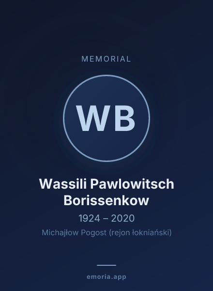 Memorial portrait of Wassili Pawlowitsch Borissenkow