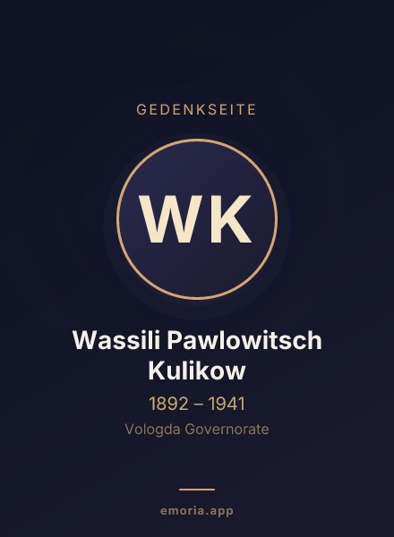 Gedenkportrait von Wassili Pawlowitsch Kulikow