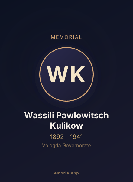 Memorial portrait of Wassili Pawlowitsch Kulikow