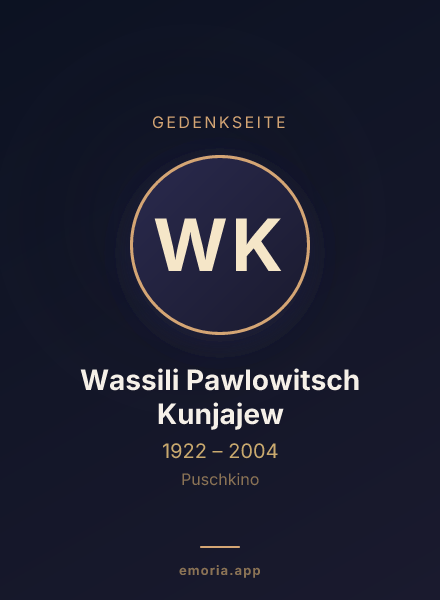 Gedenkportrait von Wassili Pawlowitsch Kunjajew