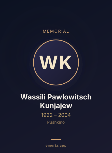 Memorial portrait of Wassili Pawlowitsch Kunjajew
