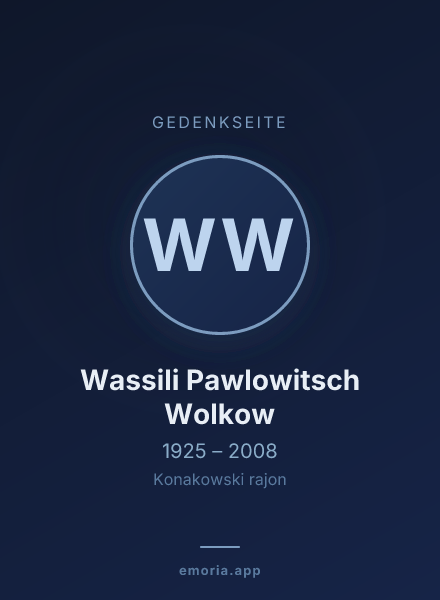 Gedenkportrait von Wassili Pawlowitsch Wolkow
