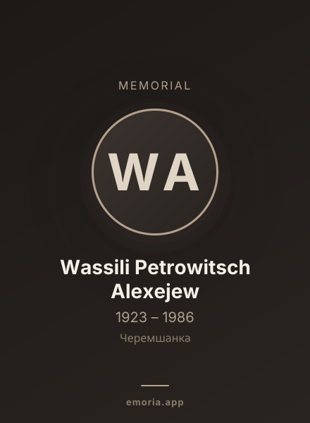 Memorial portrait of Wassili Petrowitsch Alexejew