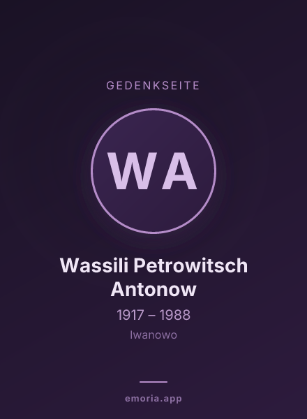 Gedenkportrait von Wassili Petrowitsch Antonow