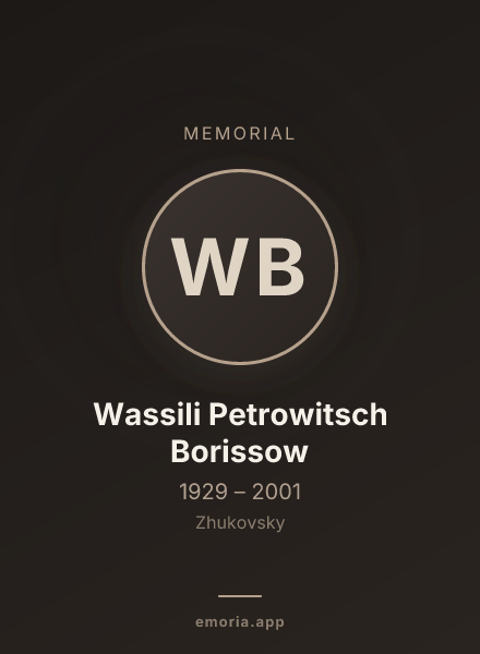 Memorial portrait of Wassili Petrowitsch Borissow
