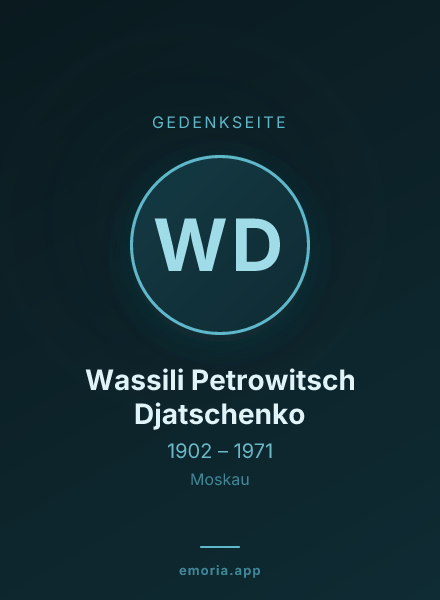 Gedenkportrait von Wassili Petrowitsch Djatschenko