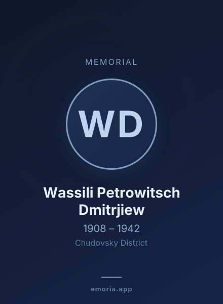 Memorial portrait of Wassili Petrowitsch Dmitrjiew