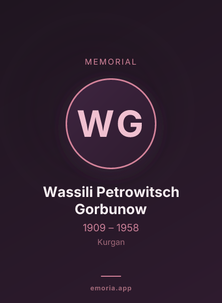 Memorial portrait of Wassili Petrowitsch Gorbunow