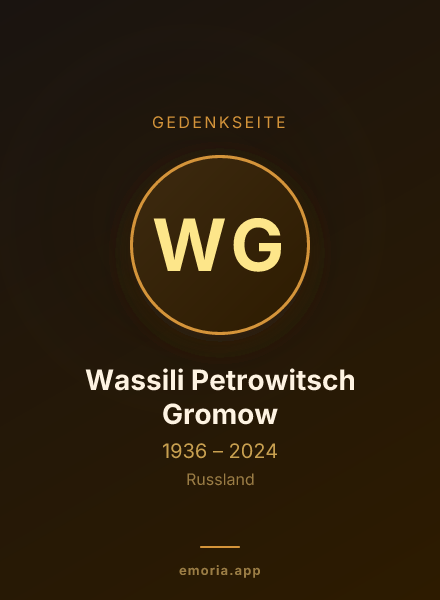 Gedenkportrait von Wassili Petrowitsch Gromow