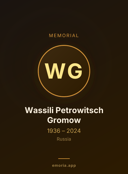 Memorial portrait of Wassili Petrowitsch Gromow