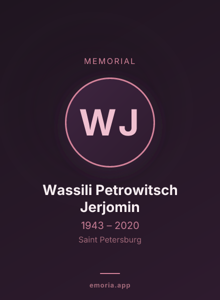 Memorial portrait of Wassili Petrowitsch Jerjomin