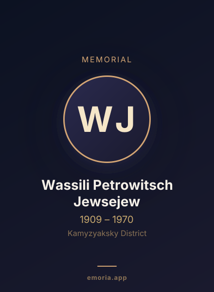Memorial portrait of Wassili Petrowitsch Jewsejew