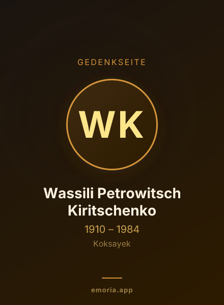 Gedenkportrait von Wassili Petrowitsch Kiritschenko