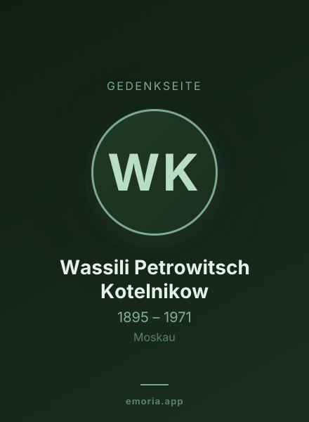 Gedenkportrait von Wassili Petrowitsch Kotelnikow