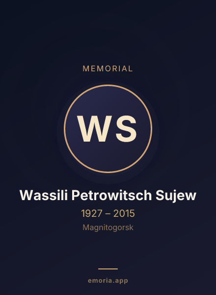 Memorial portrait of Wassili Petrowitsch Sujew