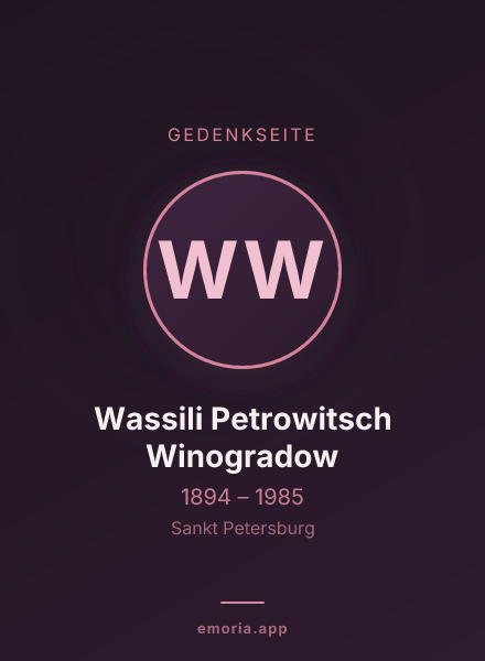 Gedenkportrait von Wassili Petrowitsch Winogradow