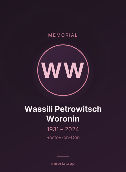 Memorial portrait of Wassili Petrowitsch Woronin