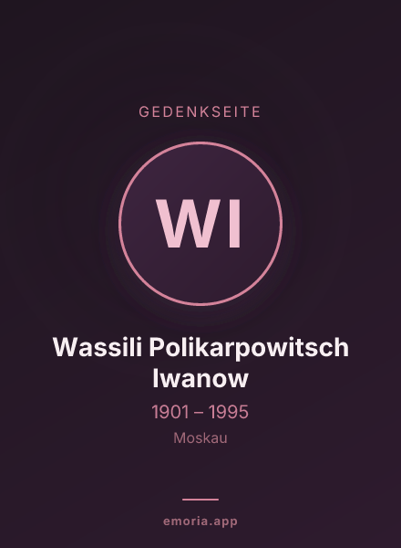 Gedenkportrait von Wassili Polikarpowitsch Iwanow