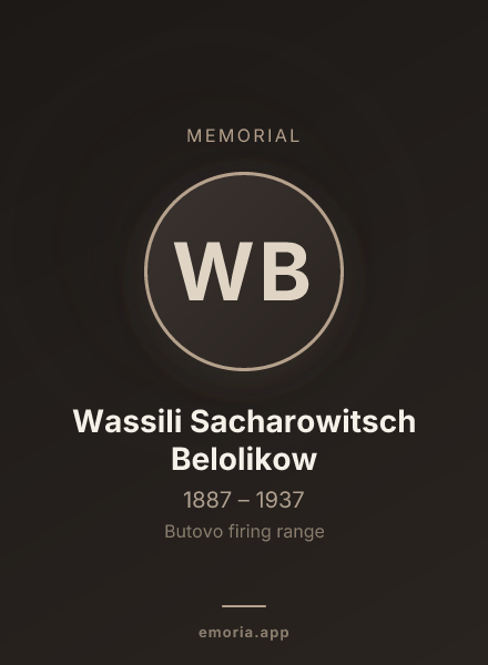 Memorial portrait of Wassili Sacharowitsch Belolikow