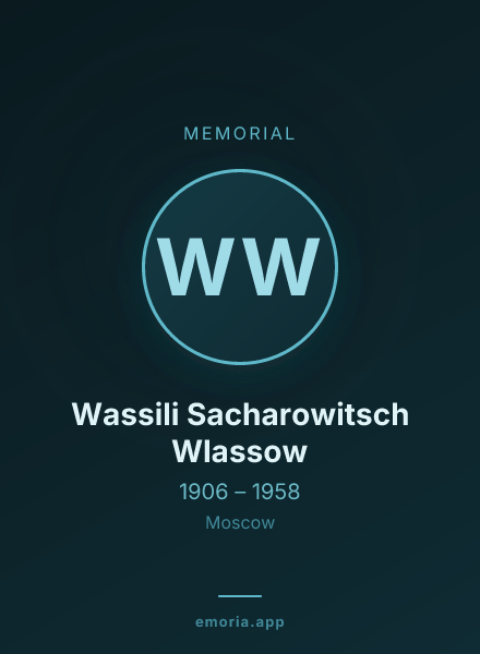 Memorial portrait of Wassili Sacharowitsch Wlassow