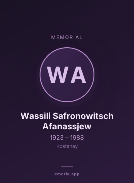 Memorial portrait of Wassili Safronowitsch Afanassjew