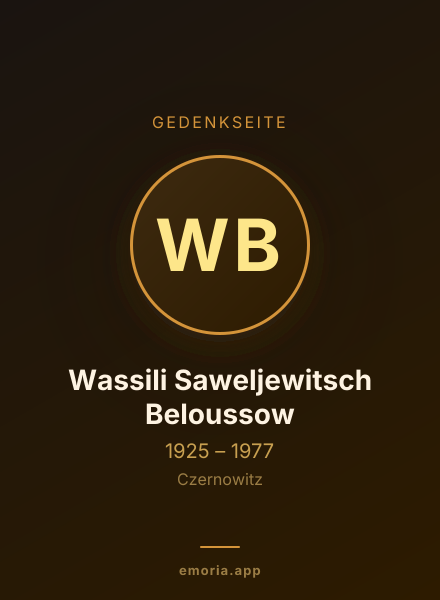 Gedenkportrait von Wassili Saweljewitsch Beloussow