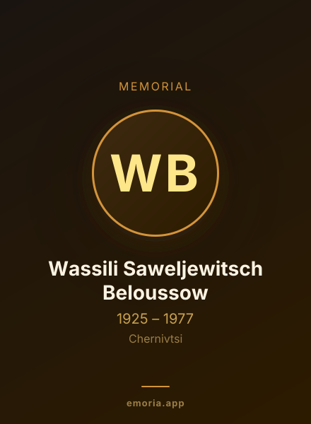 Memorial portrait of Wassili Saweljewitsch Beloussow