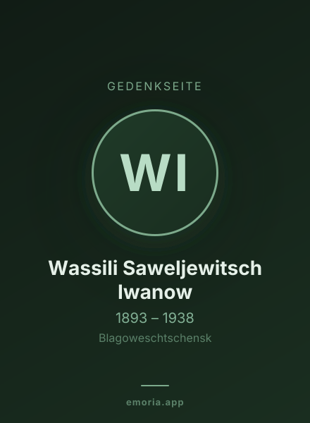 Gedenkportrait von Wassili Saweljewitsch Iwanow