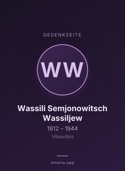 Gedenkportrait von Wassili Semjonowitsch Wassiljew