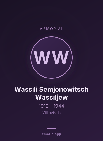 Memorial portrait of Wassili Semjonowitsch Wassiljew