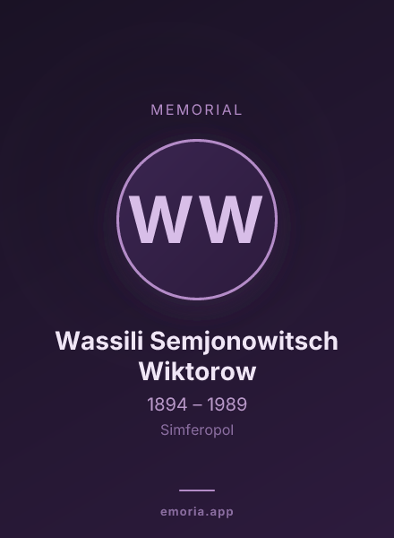 Memorial portrait of Wassili Semjonowitsch Wiktorow