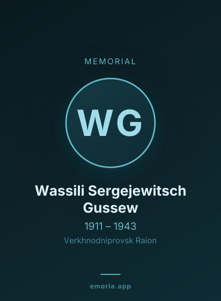 Memorial portrait of Wassili Sergejewitsch Gussew