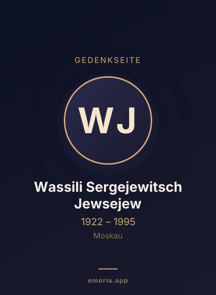 Gedenkportrait von Wassili Sergejewitsch Jewsejew