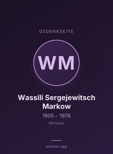 Gedenkportrait von Wassili Sergejewitsch Markow