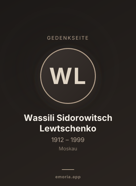 Gedenkportrait von Wassili Sidorowitsch Lewtschenko