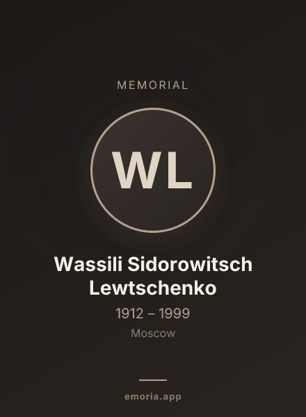 Memorial portrait of Wassili Sidorowitsch Lewtschenko
