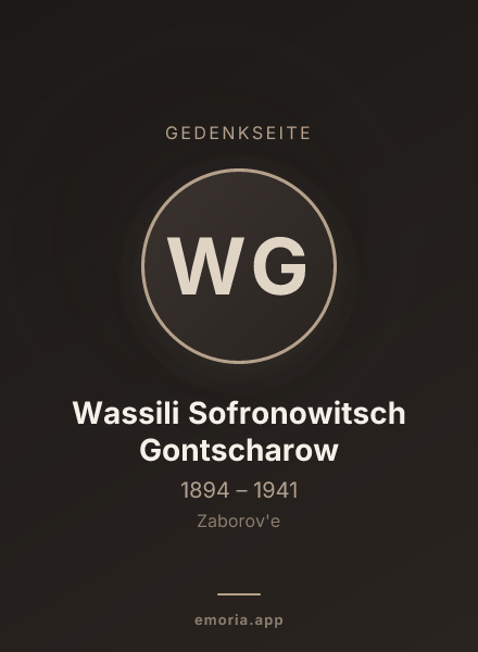 Gedenkportrait von Wassili Sofronowitsch Gontscharow