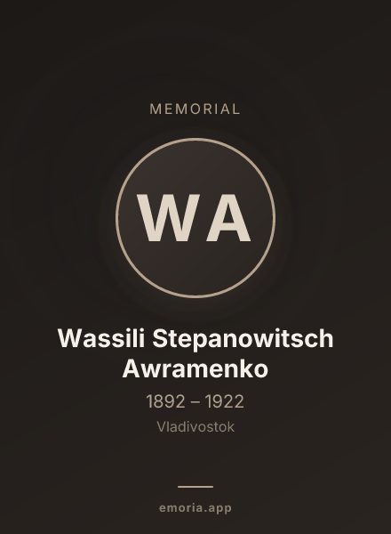 Memorial portrait of Wassili Stepanowitsch Awramenko