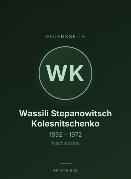 Gedenkportrait von Wassili Stepanowitsch Kolesnitschenko
