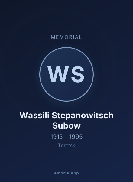 Memorial portrait of Wassili Stepanowitsch Subow