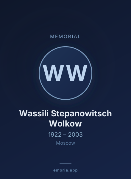 Memorial portrait of Wassili Stepanowitsch Wolkow