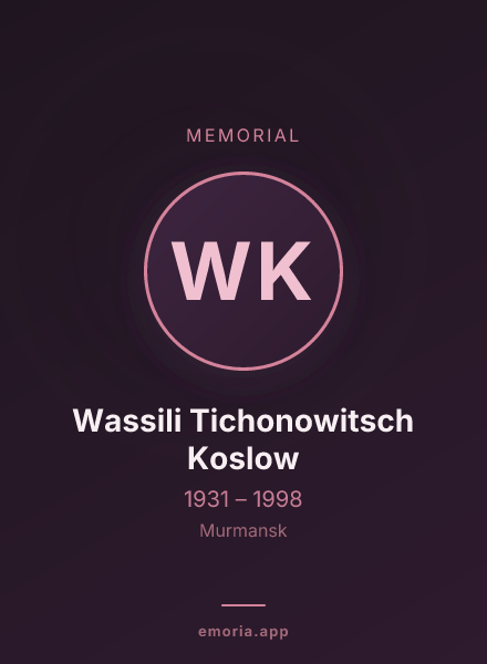 Memorial portrait of Wassili Tichonowitsch Koslow