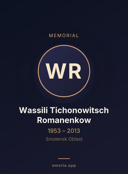 Memorial portrait of Wassili Tichonowitsch Romanenkow