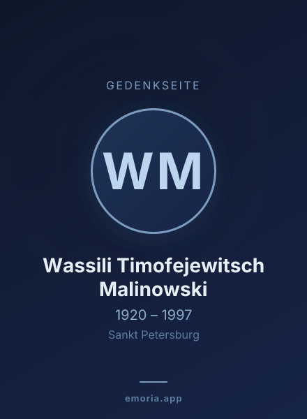 Gedenkportrait von Wassili Timofejewitsch Malinowski