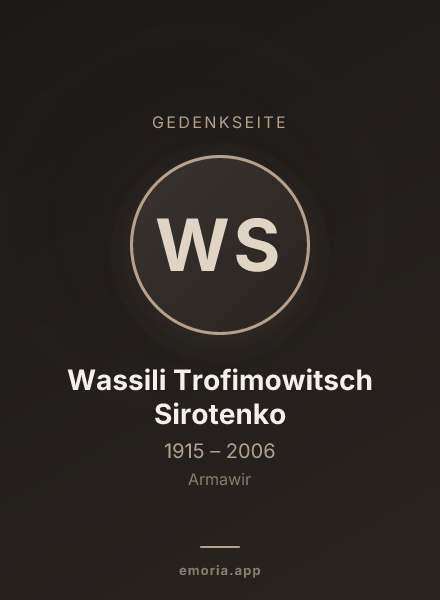 Gedenkportrait von Wassili Trofimowitsch Sirotenko