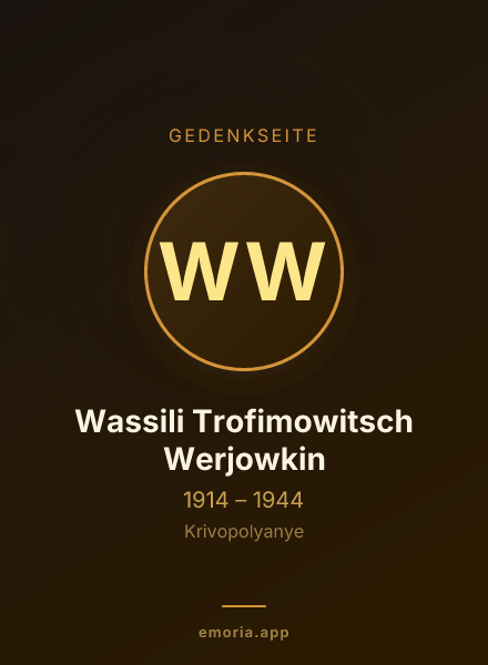 Gedenkportrait von Wassili Trofimowitsch Werjowkin