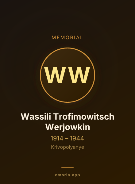 Memorial portrait of Wassili Trofimowitsch Werjowkin