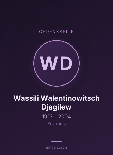 Gedenkportrait von Wassili Walentinowitsch Djagilew
