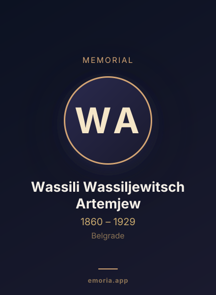 Memorial portrait of Wassili Wassiljewitsch Artemjew